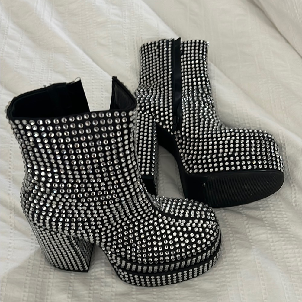 Steve Madden rhinestone platform boots